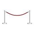 Montour Line Stanchion Post and Rope Kit Pol.Steel, 2 Crown Top 1 Red Rope C-Kit-2-PS-CN-1-ER-RD-PS